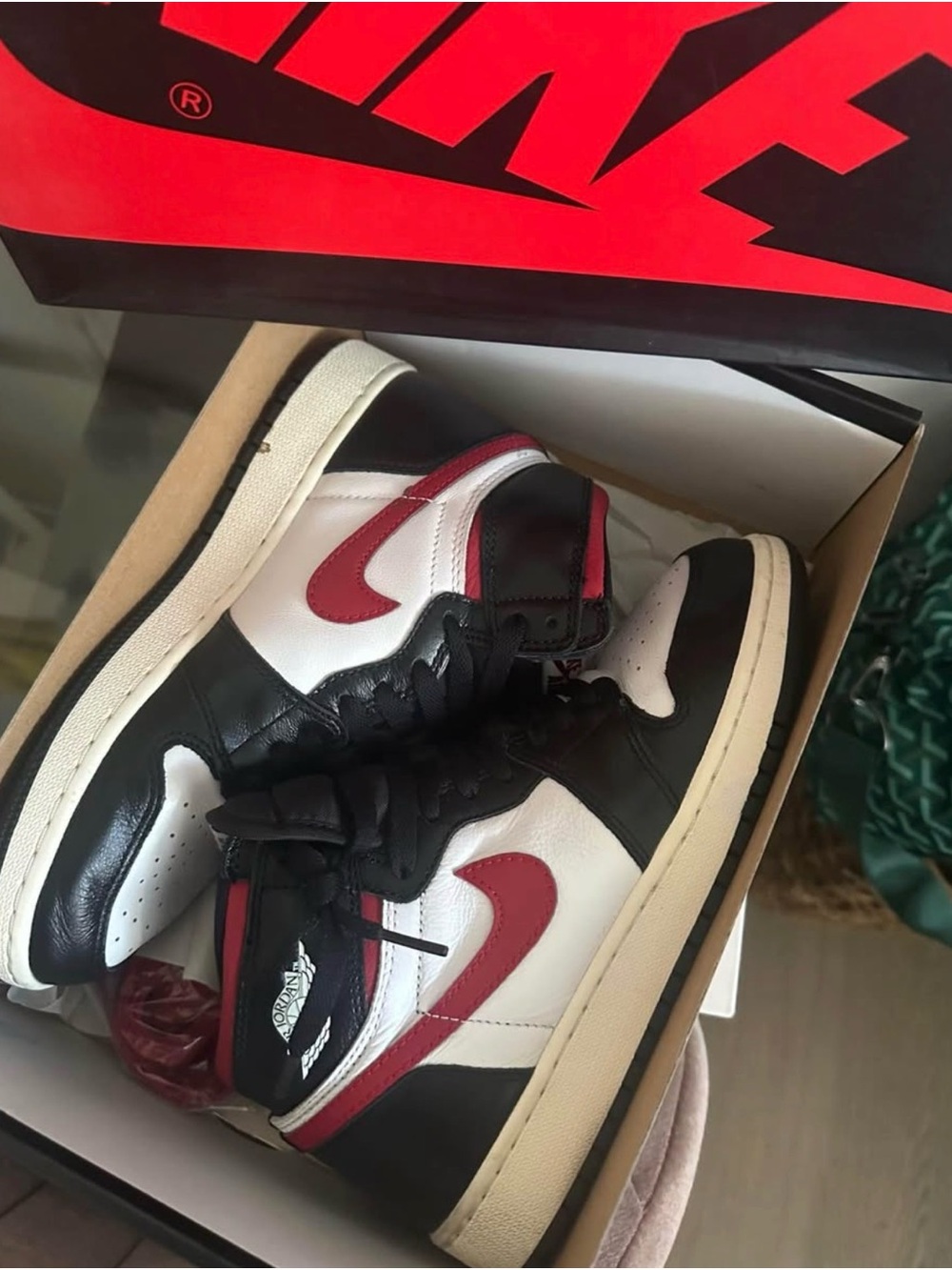 Nike Black White Red High-Top Sneaker